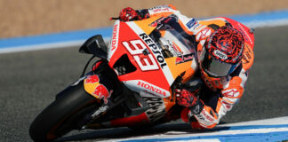 Marc Marquez (93), as seen in action at Jerez. Photo courtesy Repsol Honda.