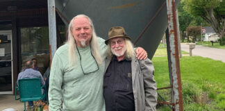 Tad Dobbs (right) with retired road racing photo journalist Randy Marrs.