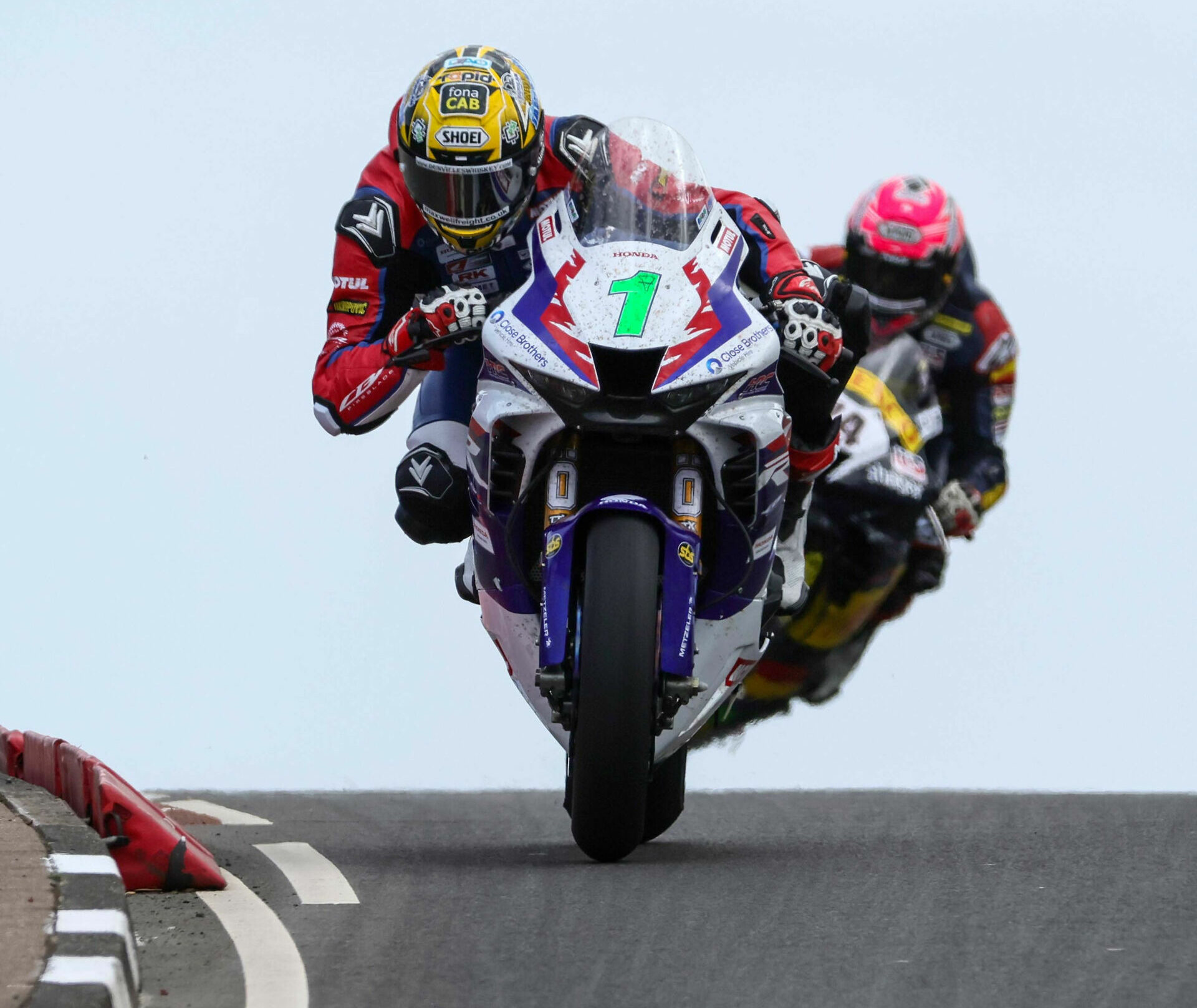 Glenn Irwin leading at the North West 200 on his Honda Racing UK CBR1000RR-R Fireblade SP. Photo courtesy North West 200 Press Office.