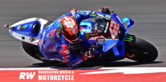 Alex Rins (42) in action at the Red Bull Grand Prix of the Americas. Photo by Michael Gougis.