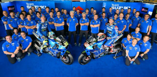 The Suzuki ECSTAR MotoGP team. Photo courtesy Team Suzuki Press Office.