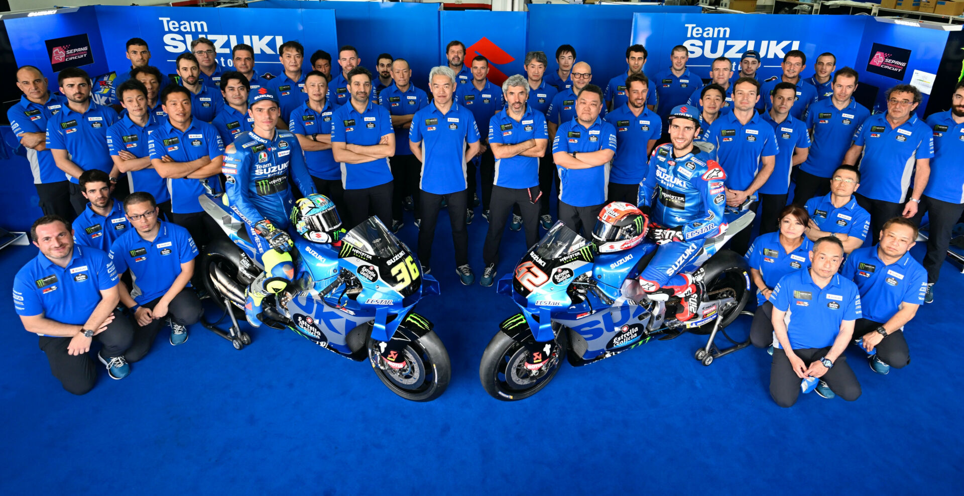 The Suzuki ECSTAR MotoGP team. Photo courtesy Team Suzuki Press Office.