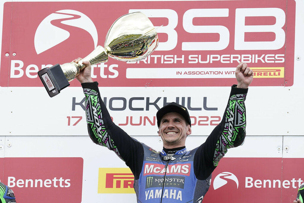 Jason O'Halloran on top of the podium at Knockhill. Photo courtesy MSVR.