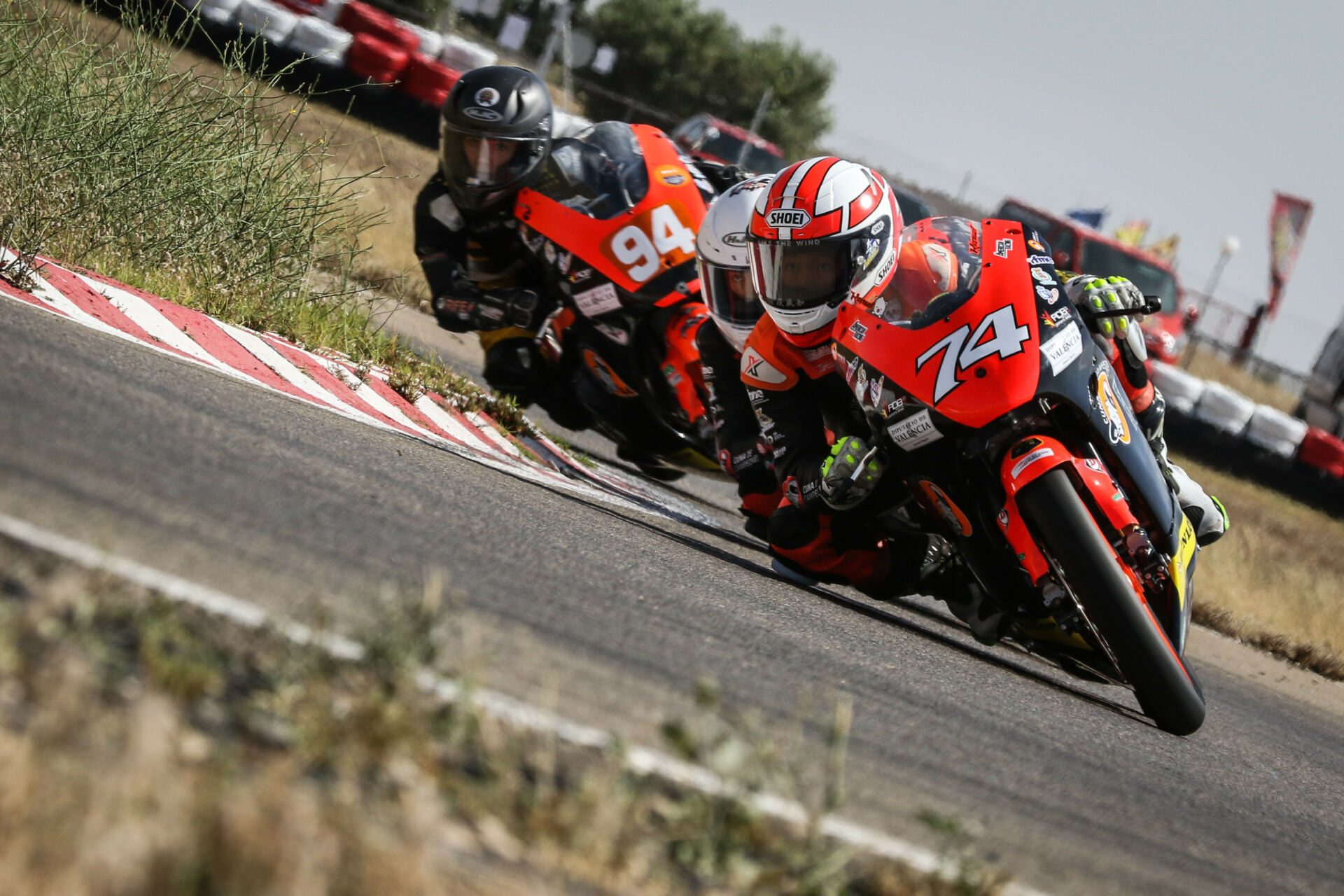 Kensei Matsudaira (74) leading a Moto5 race this past weekend in Spain. Photo by Benaisa Photography.