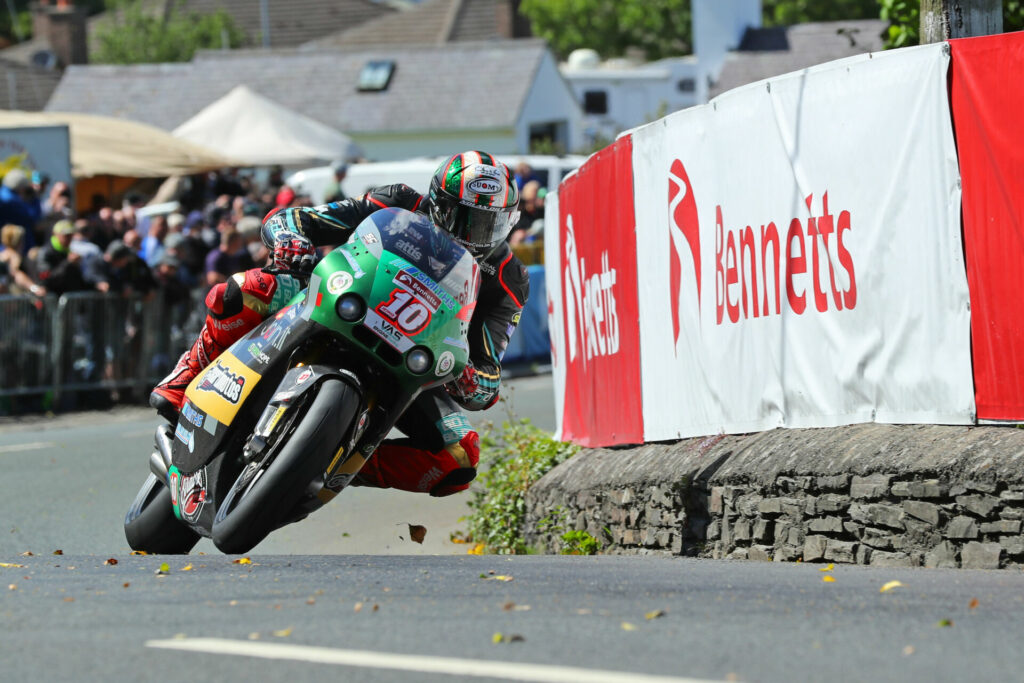 Peter Hickman (10), as seen during the Supertwin TT. Photo courtesy Isle of Man TT Press Office.