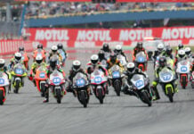 The start of Northern Talent Cup Race Two at Assen. Photo courtesy Dorna.