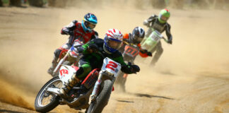 Action from the 2020 AMA Flat Track Grand Championship. Photo courtesy AMA.