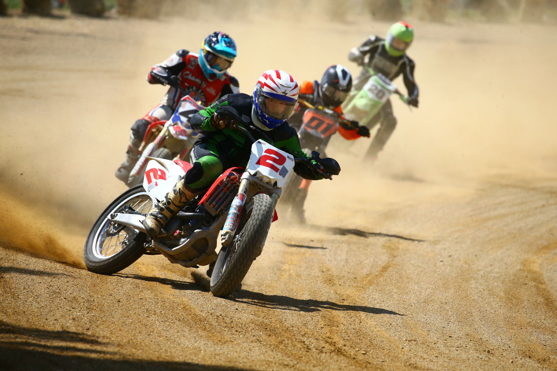 Action from the 2020 AMA Flat Track Grand Championship. Photo courtesy AMA.