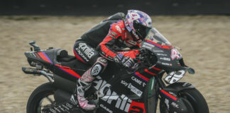 Aleix Espargaro (41), as seen during FP1 at Assen. Photo courtesy Dorna.