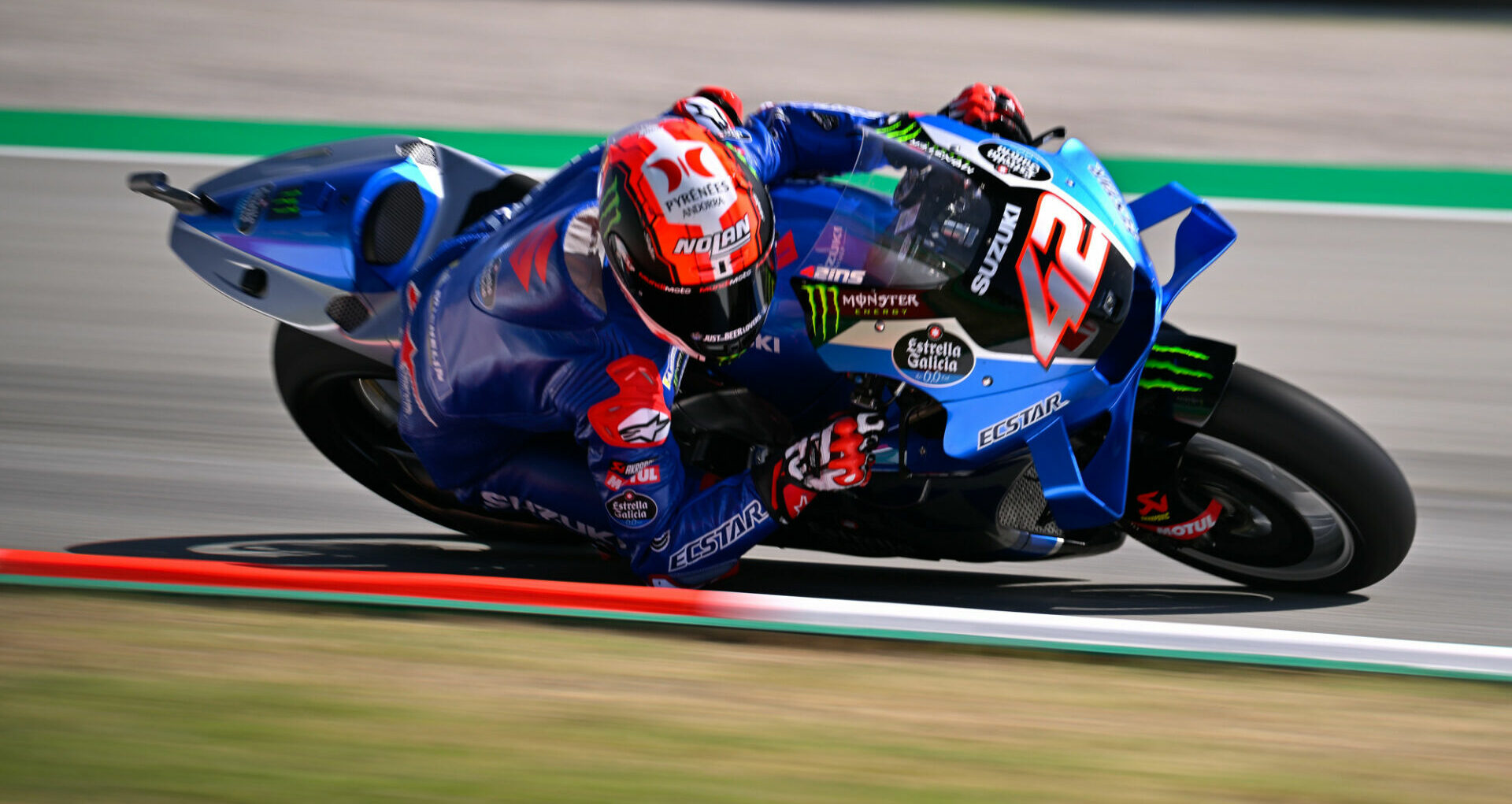 Alex Rins (42) in action at Catalunya. Photo by Kohei Hirota.