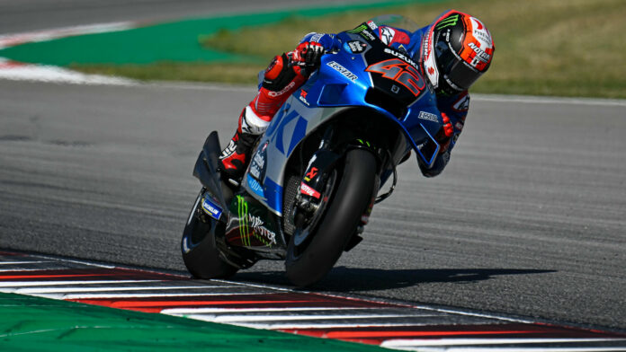 Alex Rins (42). Photo courtesy Team Suzuki Press Office. Alex Rins (42). Photo courtesy Team Suzuki Press Office.