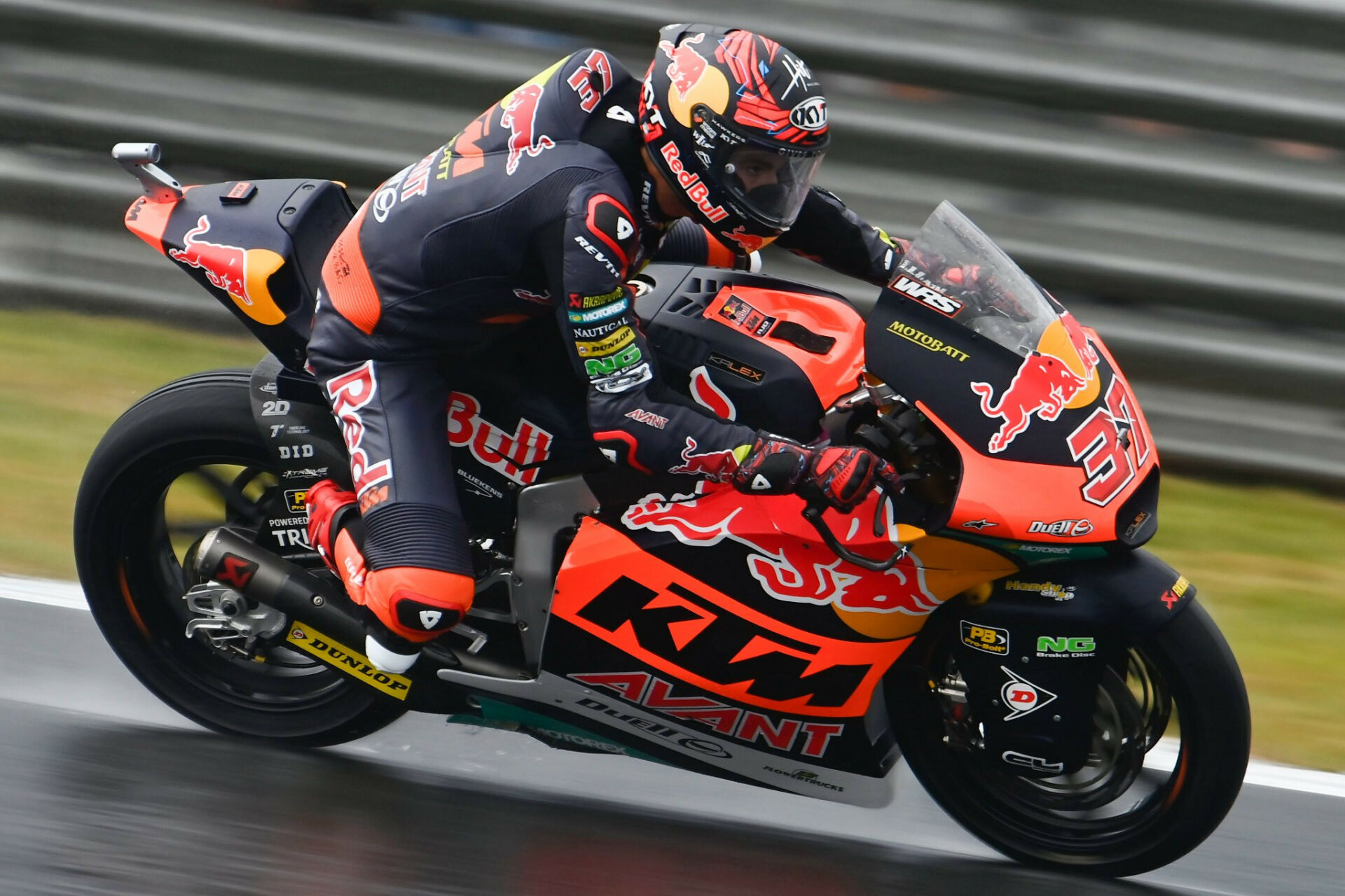 Augusto Fernandez (37), as seen during wet FP1 at Assen. Photo courtesy Red Bull KTM Ajo.