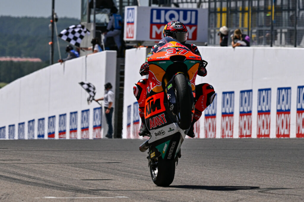 Augusto Fernandez (37) won the Moto2 race. Photo courtesy Dorna.