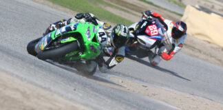 Brenden Ketelsen (44) and Jack Bakken (29) doing battle in the RiderzLaw Gold Cup race at Round One of the 2022 CRA season. Photo by CaliPhotography.com, courtesy CRA.