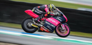 David Munoz in action during Moto3 FP1 at Assen. Photo courtesy BOE Motorsports.