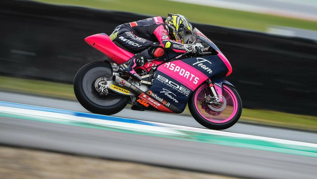 David Munoz in action during Moto3 FP1 at Assen. Photo courtesy BOE Motorsports.