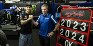 Reigning MotoGP World Champion Fabio Quartararo (left) and Yamaha Motor Racing Managing Director Lin Jarvis (right). Photo courtesy Monster Energy Yamaha.