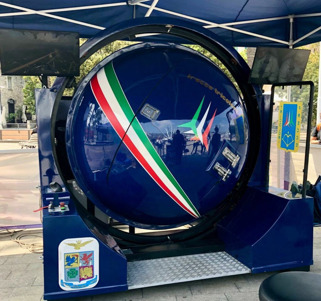 The Italian Air Force flight simulator. Photo courtesy Elena Bagnasco.