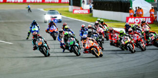 The start of the MotoGP race at Motegi in 2019, the last time MotoGP raced at the Japanese track. Photo by Kohei Hirota.