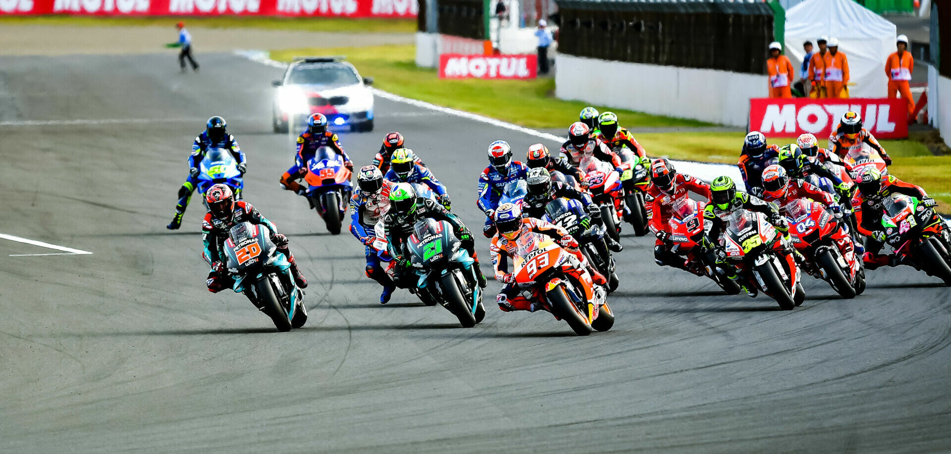 The start of the MotoGP race at Motegi in 2019, the last time MotoGP raced at the Japanese track. Photo by Kohei Hirota.