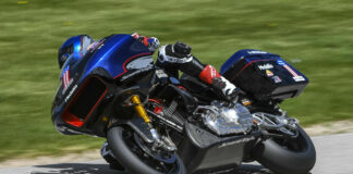 Kyle Wyman (1) on his Screamin' Eagle Harley-Davidson Road Glide earlier in the weekend at Road America. Photo by Brian J. Nelson.