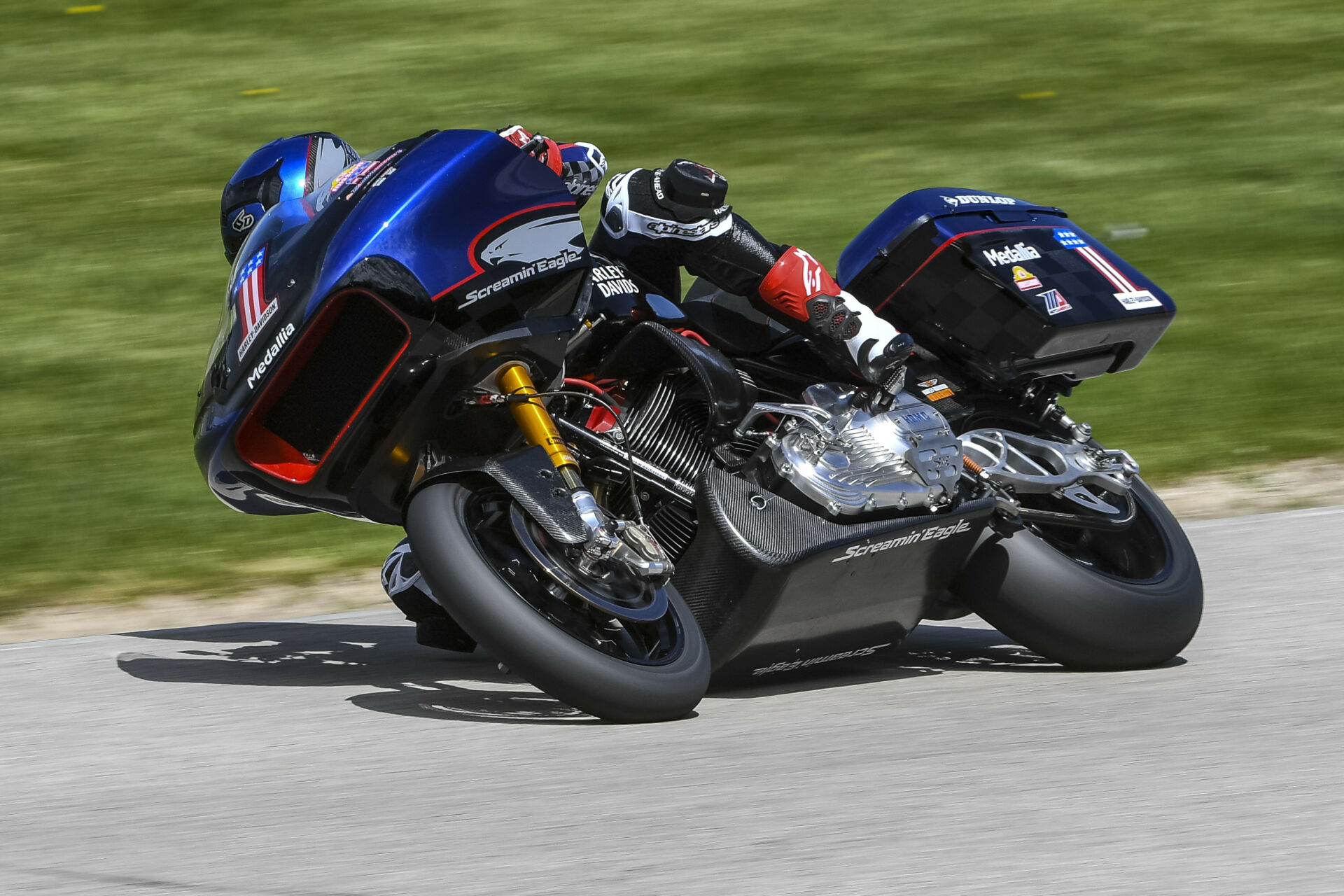 Kyle Wyman (1) on his Screamin' Eagle Harley-Davidson Road Glide earlier in the weekend at Road America. Photo by Brian J. Nelson.