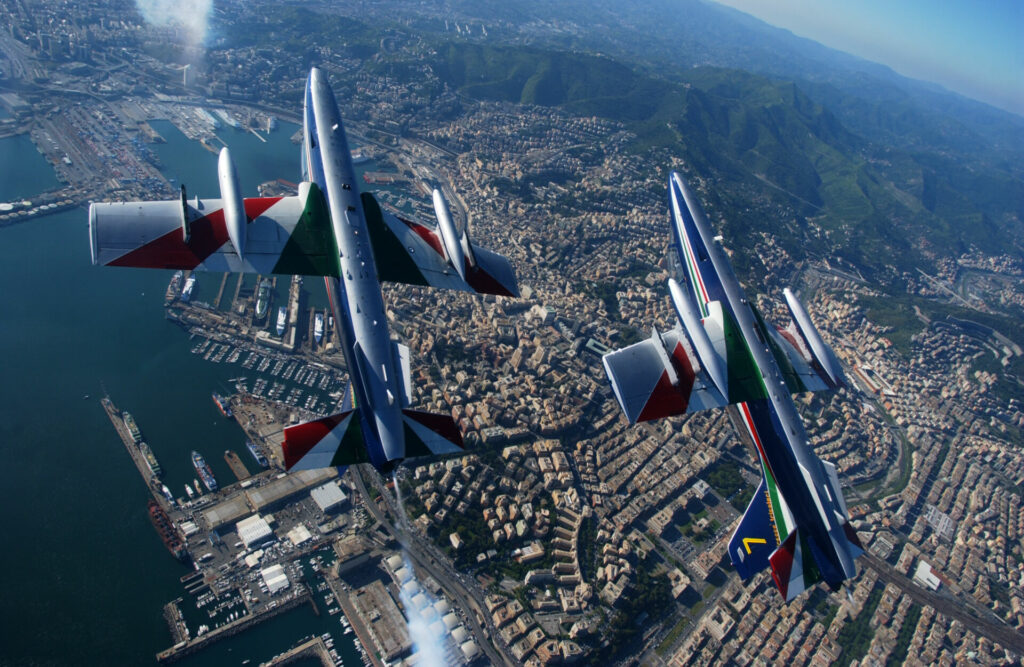 The Italian Air Force aerobatic team in action. Photo courtesy Elena Bagnasco.