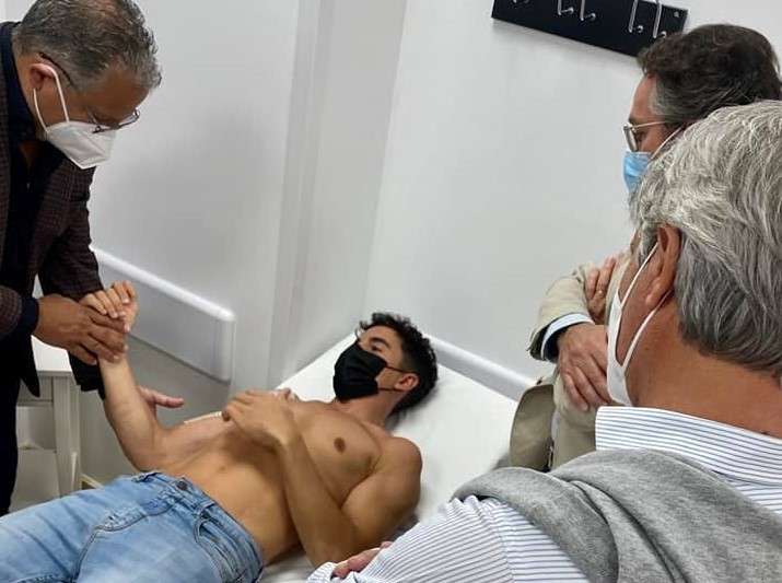 Marc Marquez at his June 18 medical check. Photo courtesy Marc Marquez. 