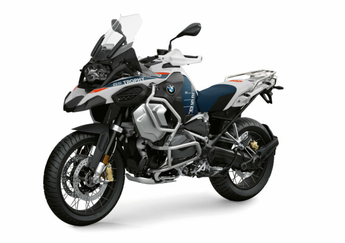 A 2023-model BMW R 1250 GS Adventure, Style Trophy in Gravity Blue Metallic. Photo courtesy BMW Motorrad USA.