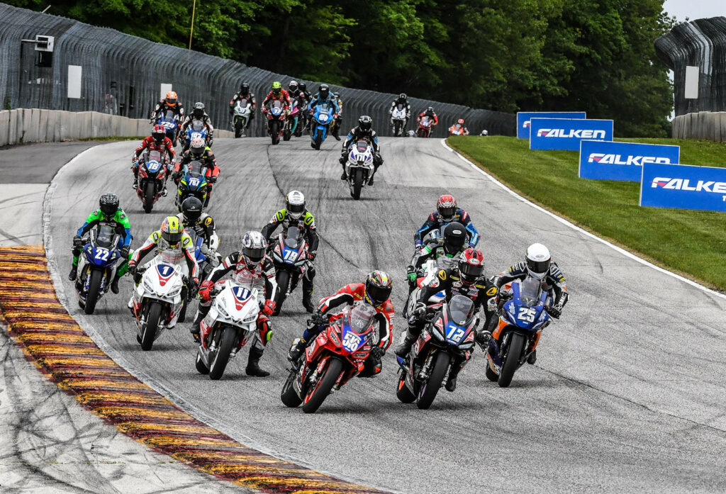 Twins Cup leaders battling for the podium. Photo credit Brian J. Nelson, courtesy Rodio Warhorse HSBK Racing.