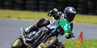 Jeremy Maddrill (1P) at speed at New Jersey Motorsports Park. Photo by etechphoto.com, courtesy AHRMA.