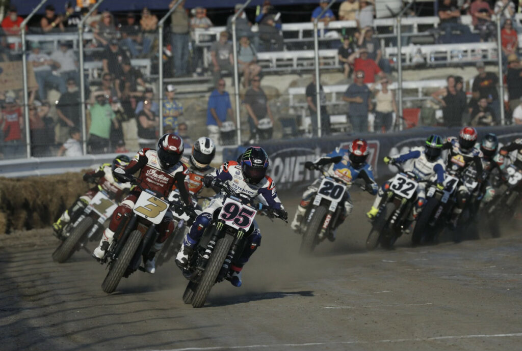 JD Beach (95) leading the Laconia Short Track. Photo courtesy AFT.