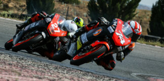 Kensei Matsudaira (74) leading a Moto5 race in Spain. Photo by Benaisa Photography, courtesy Evike.com.