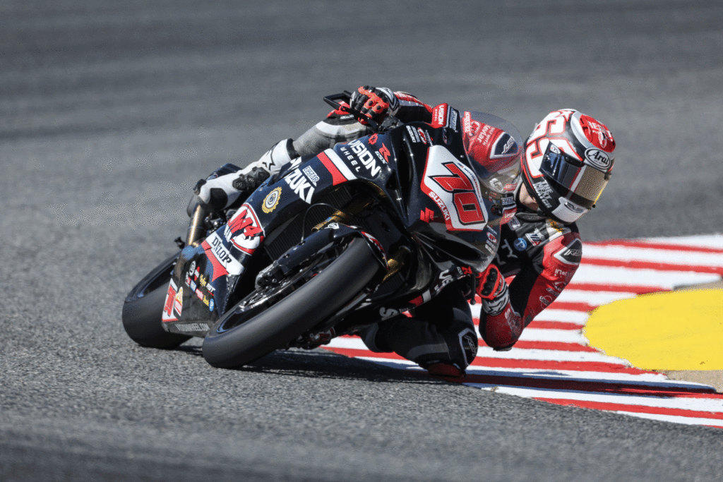 Pole position and second place for Tyler Scott (70) to start the weekend right at the iconic Laguna Seca. Photo courtesy Suzuki Motor USA LLC.