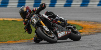 Tyler O'Hara (2) on his Indian FTR1200 at Daytona earlier this year. Photo by Brian J. Nelson.