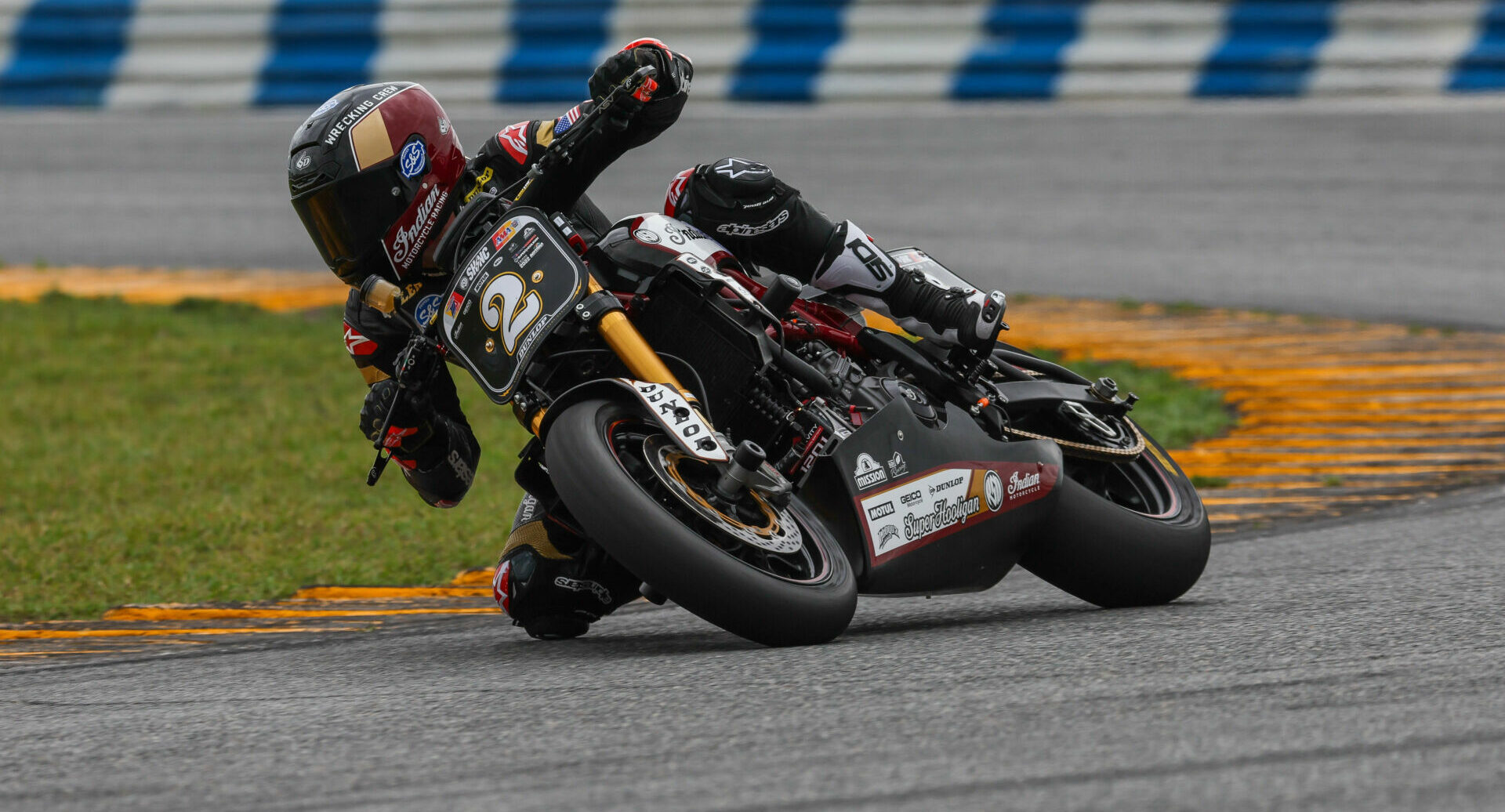 Tyler O'Hara (2) on his Indian FTR1200 at Daytona earlier this year. Photo by Brian J. Nelson.