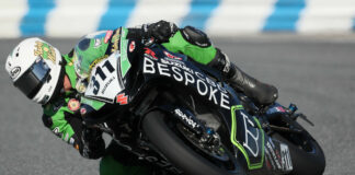 Robertino Pietri (311) on his way to finishing third in the 2018 Daytona 200. Photo by Brian J. Nelson.
