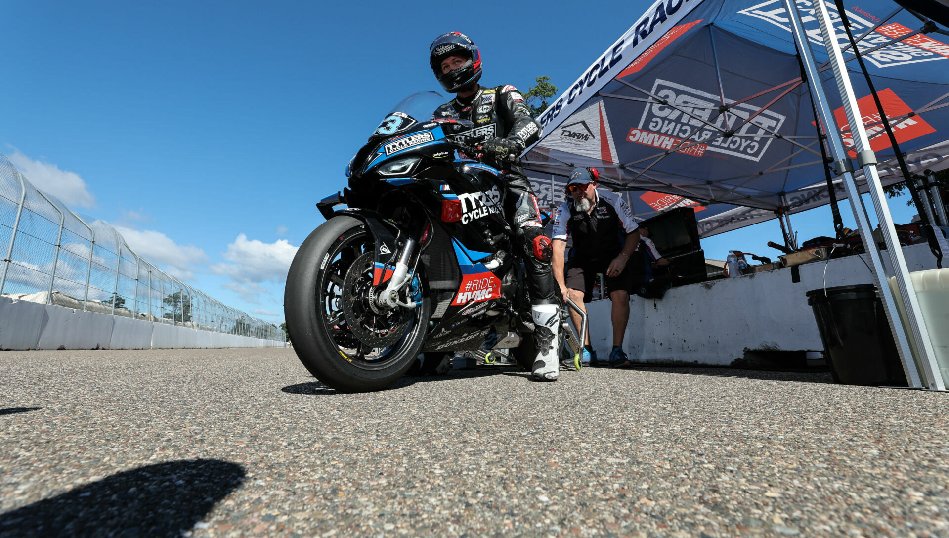 Corey Alexander (23) on pit lane at Brainerd International Raceway. Photo by Brian J. Nelson.