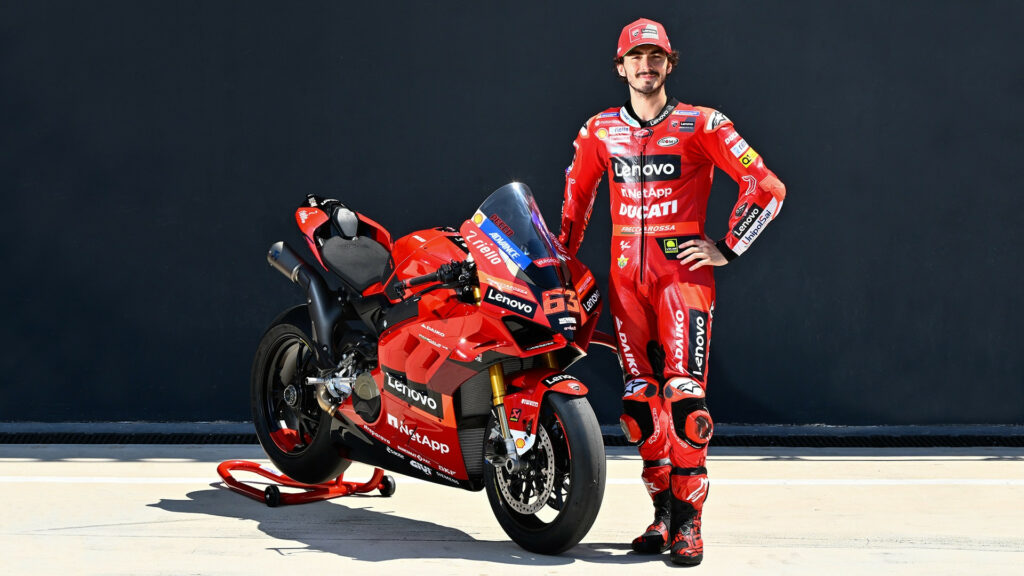 The Panigale V4 S ridden by Francesco "Pecco" Bagnaia to victory in the Race of Champions at Misano was the second bike sold, after Jack Miller's machine. Photo courtesy Ducati.