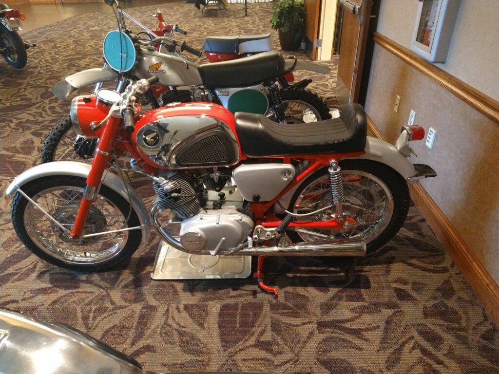 A Honda Super Hawk CB77 & CR250 Elsinore. Photo by Jon Seidel.