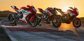 MV Agusta's 2022 RC range (from left): F3 RC, Dragster RC SCS, and Turismo Veloce RC SCS. Photo courtesy MV Agusta.