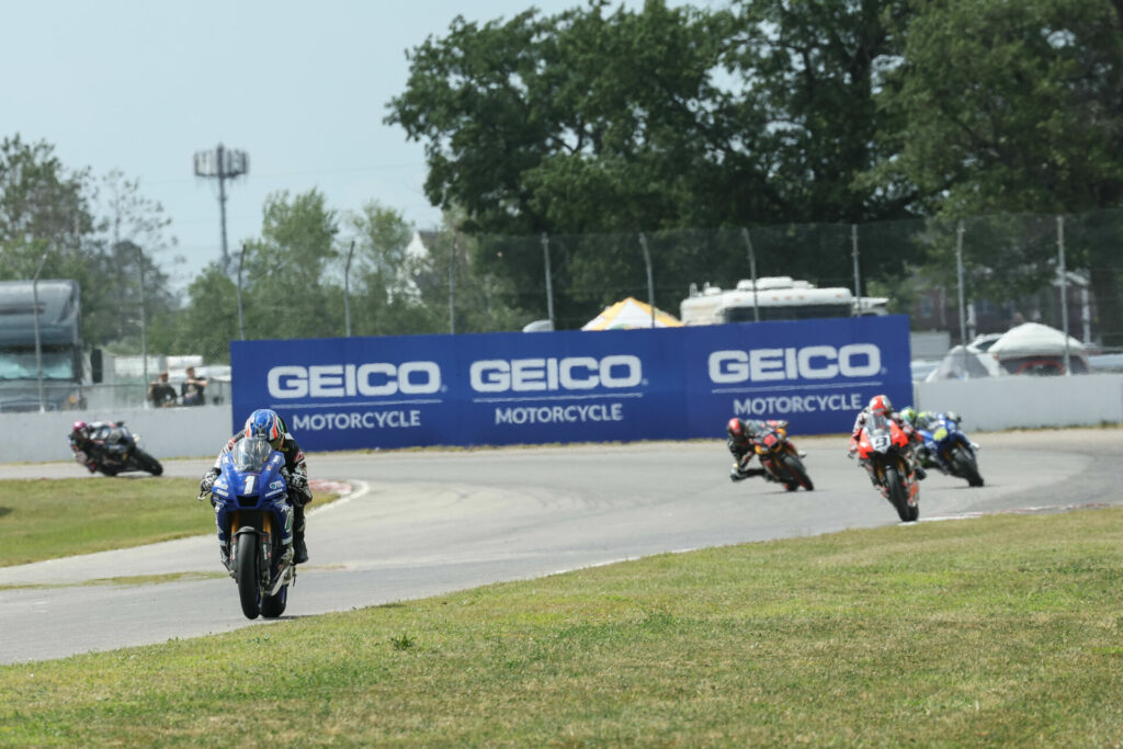 Jake Gagne (1) pulled away to a convincing victory Saturday. Photo by Brian J. Nelson, courtesy MotoAmerica.