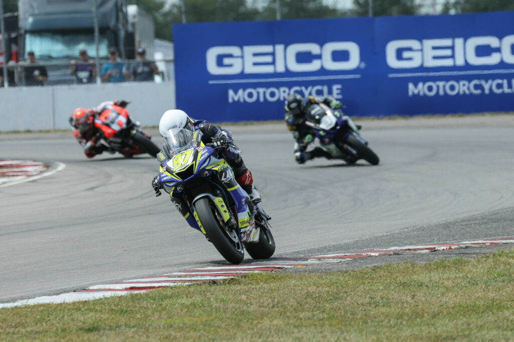 Rocco Landers (97) won his first MotoAmerica Supersport race on Saturday at Brainerd International Raceway. Photo by Brian J. Nelson, courtesy MotoAmerica.