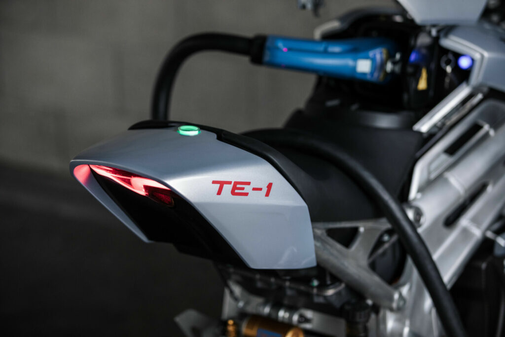 Triumph says the TE-1 can be charged from 0 to 80 percent capacity in 20 minutes. Photo courtesy Triumph Motorcycles.