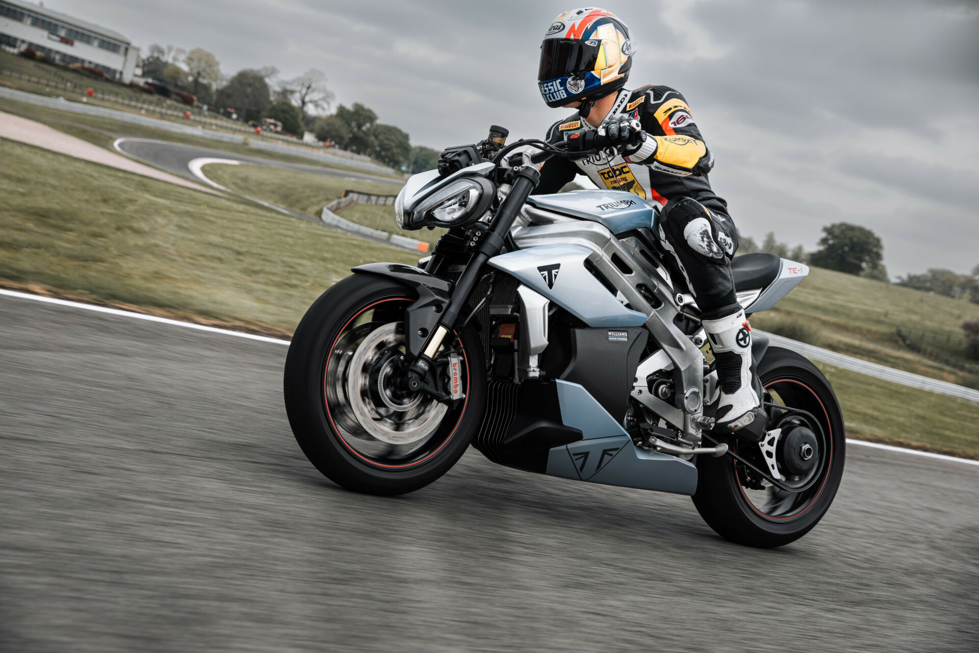 American Brandon Paasch, who won the 2022 Daytona 200 on a Triumph Street Triple RS 765, helped Triumph do on-track testing with its TE-1 electric prototype. Photo courtesy Triumph Motorcycles.