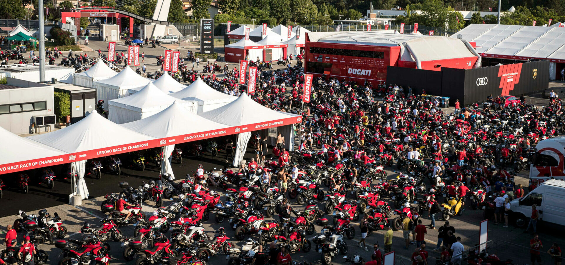 A shot of the paddock at Misano during World Ducati Week 2022. Photo courtesy Ducati.
