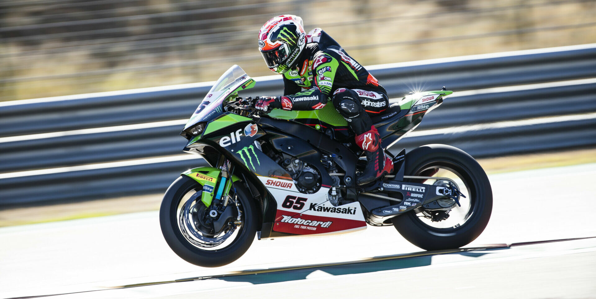 Jonathan Rea (65) during a recent test at MotorLand Aragon. Photo courtesy Kawasaki.