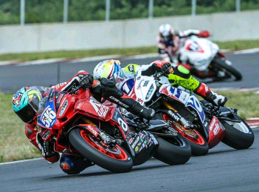 Anthony Mazziotto (516) on the Rodio/Warhorse HSBK Racing Aprilia RS 660 at Brainerd International Raceway. Photo by Brian J. Nelson courtesy of Rodio/Warhorse HSBK Racing.