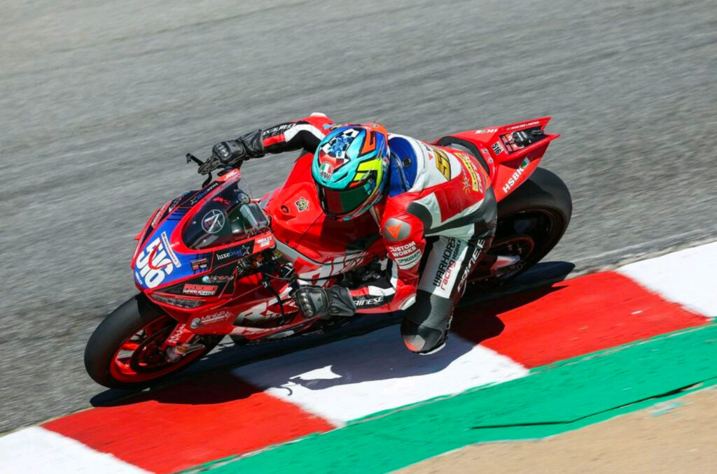 Anthony Mazziotto (516) on the Rodio Racing/Warhorse HSBK Racing Aprilia RS660. Photo by Brian J. Nelson courtesy of Rodio Racing/Warhorse HSBK Racing.