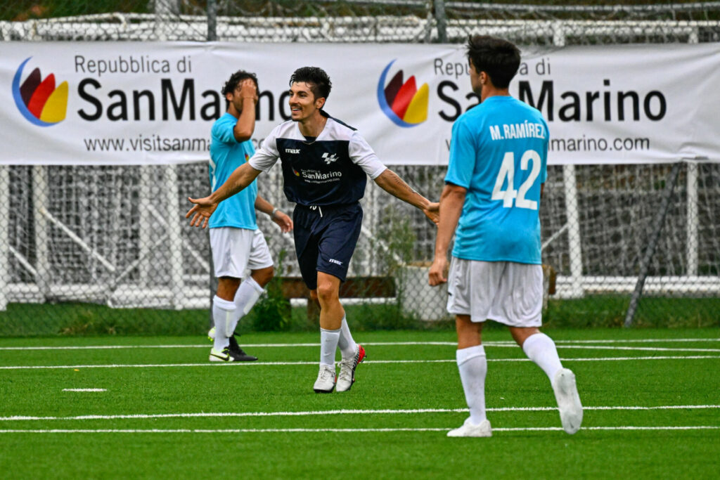 Maverick Vinales (center) was one of the goal scorers. Photo courtesy Dorna.